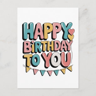 Carte Postale Faire-part Joyeux Anniversaire Bulles
