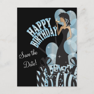 Carte Postale Faire-part Joyeux anniversaire Diva Girl   Nom do-it-yourself