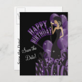 Carte Postale Faire-part Joyeux anniversaire Diva Girl | Nom do-it-yourself (Devant / Derrière)