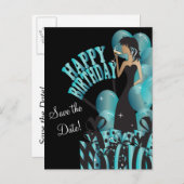 Carte Postale Faire-part Joyeux Anniversaire Fille Diva | Nom fait maison | (Devant / Derrière)