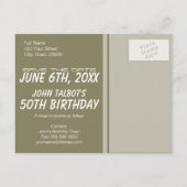 Carte Postale Faire-part Joyeux Anniversaire Magnétophone 50 ans Enregistre (Dos)