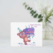 Carte Postale Faire-part Joyeux anniversaire présent (Debout devant)