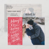 Carte Postale Faire-part Joyeux Baisers Chaleureux Souhaits Enregistrer La  (Devant / Derrière)