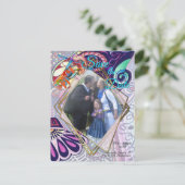 Carte Postale Faire-part Joyeux Blue Artist Party Doodé Création (Debout devant)