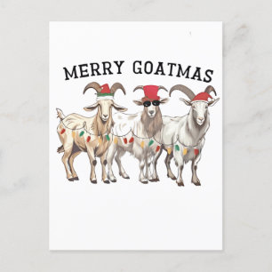 Carte Postale Faire-part Joyeux Goatmas Animal Chèvre Amour Joyeux Noël