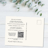 Carte Postale Faire-part Joyeux Mariage Photo QR Code Réception de Mariage