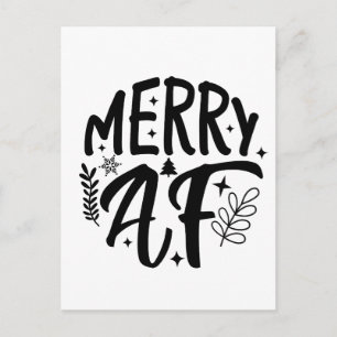 Carte Postale Faire-part Joyeux Noël drôle flocon de neige Noël