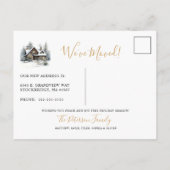 Carte Postale Faire-part Joyeux Noël Maison Rustique Déménagement (Dos)