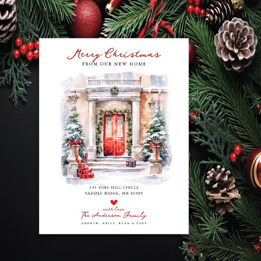 Carte Postale Faire-part Joyeux Noël Nouveau foyer Se déplacer