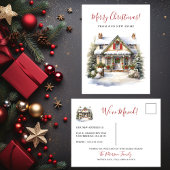 Carte Postale Faire-part Joyeux Noël Nouveau foyer Se déplacer