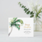Carte Postale Faire-part Joyeux Noël Palm Tree Holiday Moving (Debout devant)