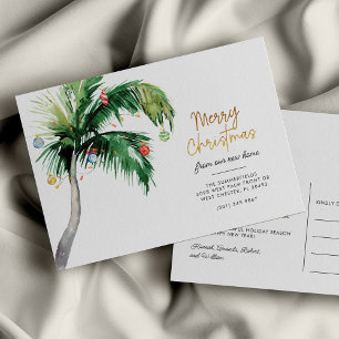 Carte Postale Faire-part Joyeux Noël Palm Tree Holiday Moving