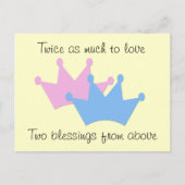 Carte Postale Faire-part Jumeaux garçon et fille ! (Devant)