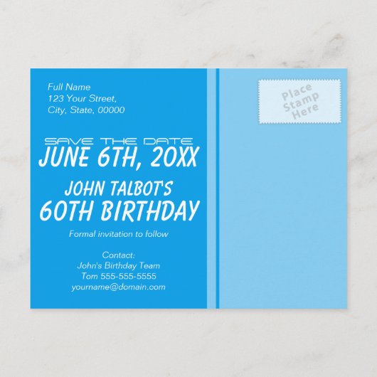 Carte Postale Faire-part Jumelles Voilier 60e Anniversaire Enregistrer La D (Dos)