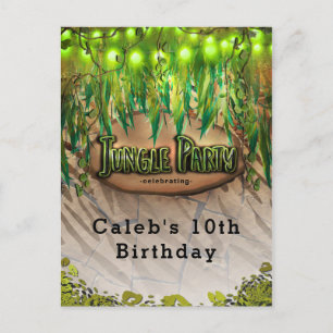 Carte Postale Faire-part JUNGLE Feuille et Poster de animal Événement Flyer
