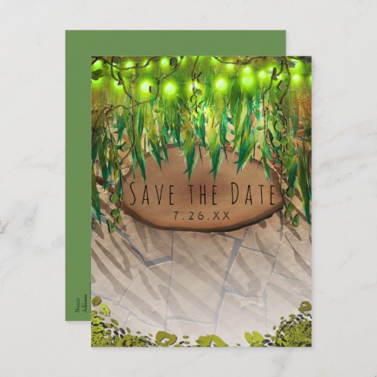 Carte Postale Faire-part JUNGLE PARTY Feuilles & Posters de animaux Enregis (Devant / Derrière)