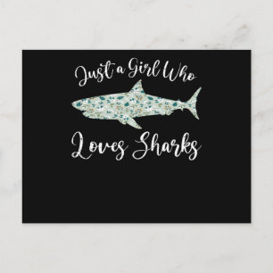 Carte Postale Faire-part Just Girl Who Loves Sharks