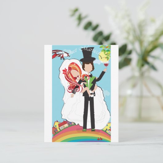 Carte Postale Faire-part Just Married ! (Debout devant)