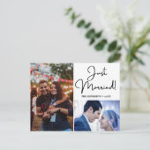 Carte Postale Faire-part Just Married 2 Mariage de photos (Debout devant)
