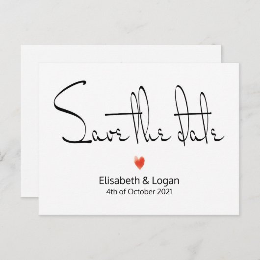 Carte Postale Faire-part Juste, envoie Save the date (Devant / Derrière)