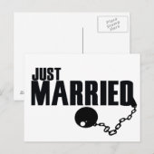 Carte Postale Faire-part Juste Marié balle et chaîne (Devant / Derrière)