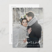 Carte Postale Faire-part Juste marié Décontracté Script Mariage (Devant / Derrière)