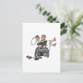 Carte Postale Faire-part Juste Marié Fauteuil Roulant (Debout devant)