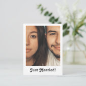 Carte Postale Faire-part Juste Marié Message personnalisé Nous Avons Elopé  (Debout devant)