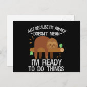 Carte Postale Faire-part Juste parce que je suis éveillé ne signifie pas qu (Devant / Derrière)