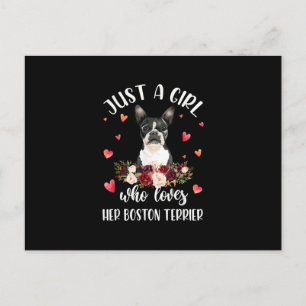 Carte Postale Faire-part Juste Une Fille Qui Aime Son Amoureux des chiens B