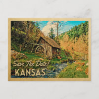 Kansas Sauvez La Date Rustique Cabine Mill Woods