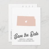 Carte Postale Faire-part KANSAS State Destination Mariage N'IMPORTE QUELLE  (Devant / Derrière)