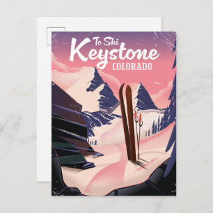 Carte Postale Faire-part Keystone to ski