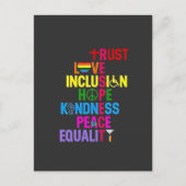 Carte Postale Faire-part Kindness Peace Equality Love Inclusion Hope (Devant)