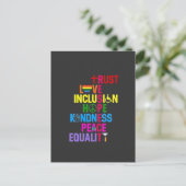 Carte Postale Faire-part Kindness Peace Equality Love Inclusion Hope (Debout devant)