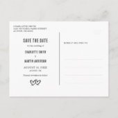 Carte Postale Faire-part Kraft Paper Heart Wedding Enregistrer La Date (Dos)