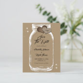 Carte Postale Faire-part Kraft Papier Mason Jar Mariage Enregistrer La Date (Debout devant)