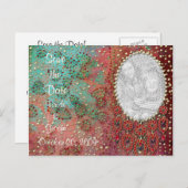 Carte Postale Faire-part KRW Custom Indian Jeweled Photo Enregistrer la dat (Devant / Derrière)