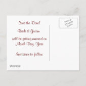 Carte Postale Faire-part KRW Custom Styliszed Red Heart Enregistrer la date (Dos)
