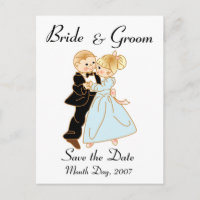 KRW Cute Bride & Groom Enregistrer la date Custom