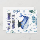 CARTE POSTALE FAIRE-PART LA BALEINE A FAIT UN DIPLÔME ! (Devant / Derrière)