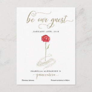 Carte Postale Faire-part La Belle et la Bête Quinceañera Enregistrer la Dat