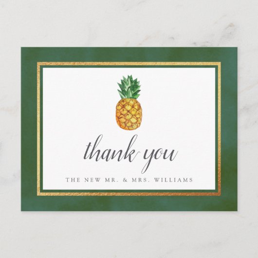 Carte Postale Faire-part La Collection de Mariage à l'Ananas Tropical (Devant)