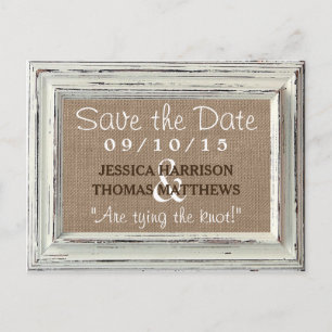 Carte Postale Faire-part La Collection de Mariage Cadre Blanc Rustique et B