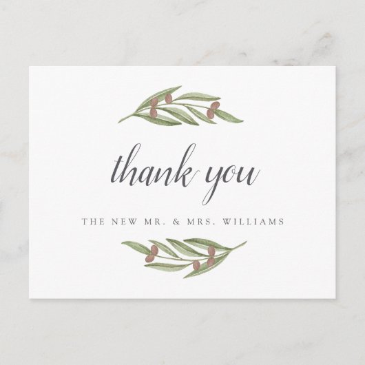 Carte Postale Faire-part La collection de mariage Olive Branch (Devant)