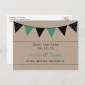 Carte Postale Faire-part La collection de mariage The Modern Turquoise Bunt (Devant / Derrière)