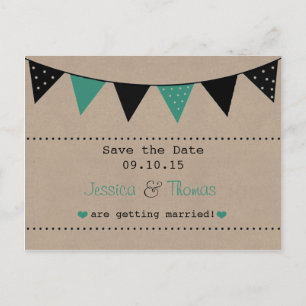 Carte Postale Faire-part La collection de mariage The Modern Turquoise Bunt