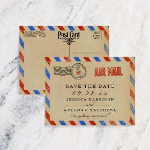 Carte Postale Faire-part La collection de mariage Vintage Airmail