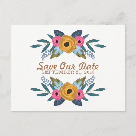 Carte Postale Faire-part La collection de mariages blancs Floral Wreath (Devant)