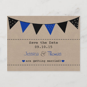 Carte Postale Faire-part La collection de mariages Modern Blue Bunting